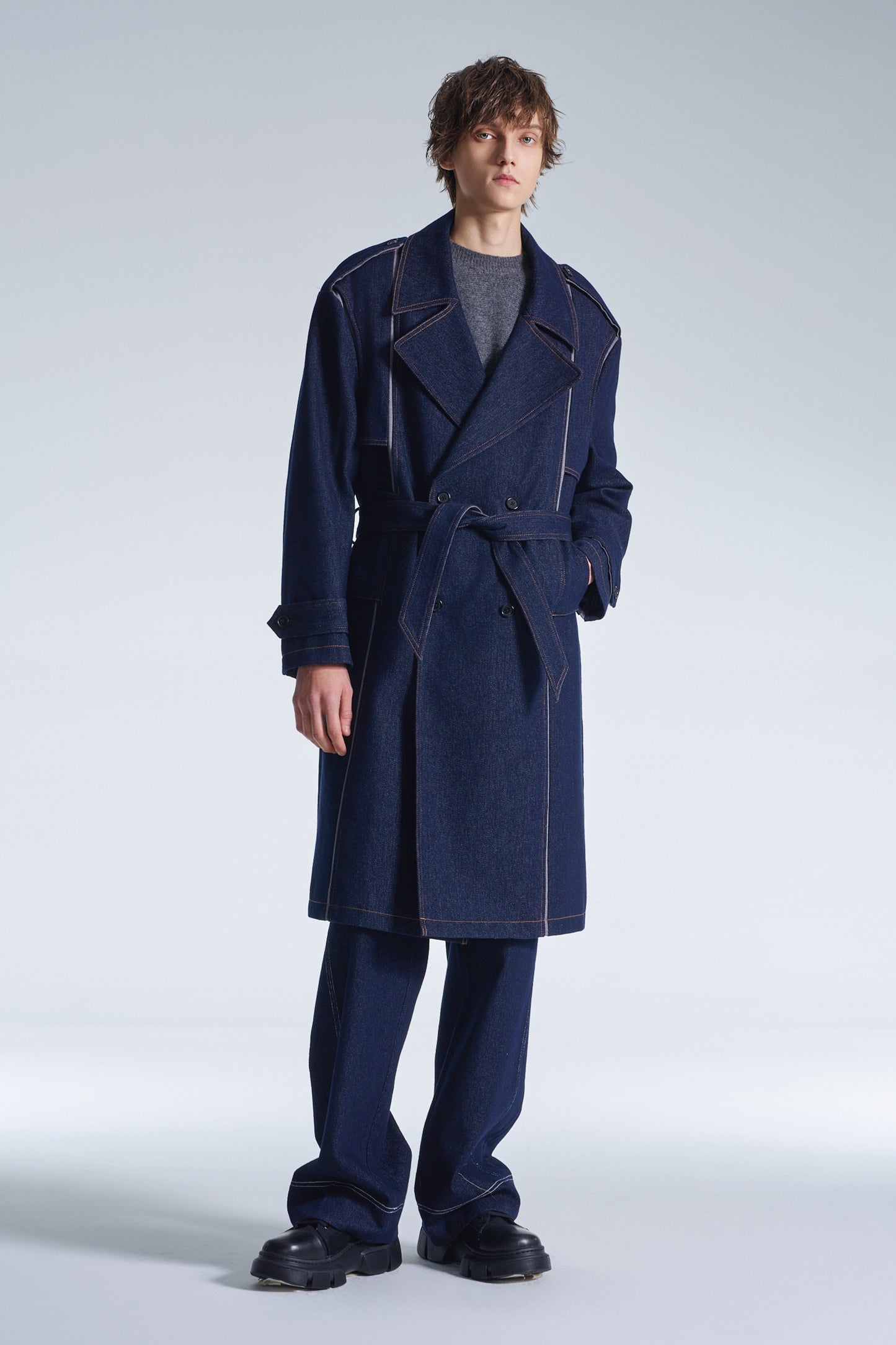 Shirt Jacket With Denim Back