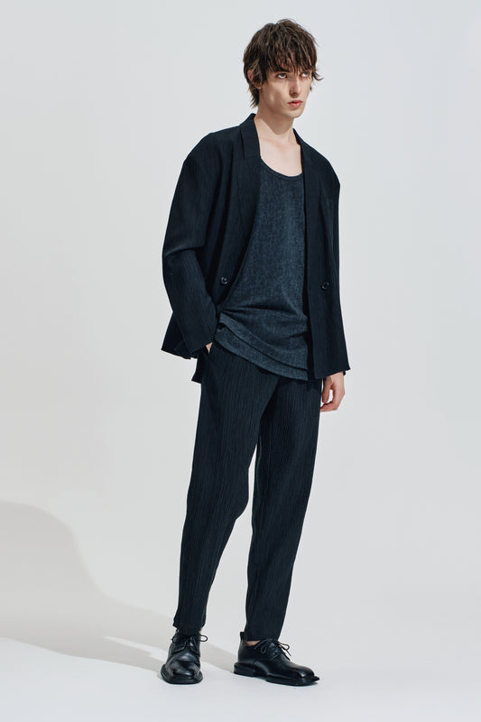 Crepe Texture Tencel Loose Fit Pants