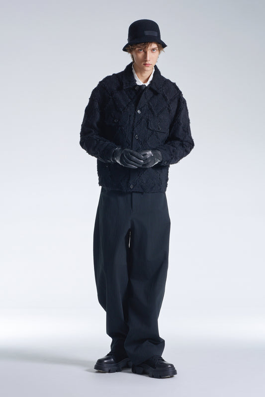 Ripped Diamond Pattern Jacket