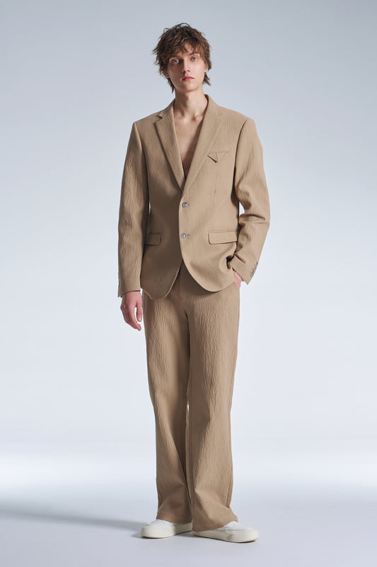 Creped Cotton Standard Fit Blazer