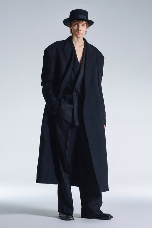 Maxi DB Coat With Wide Shoulder