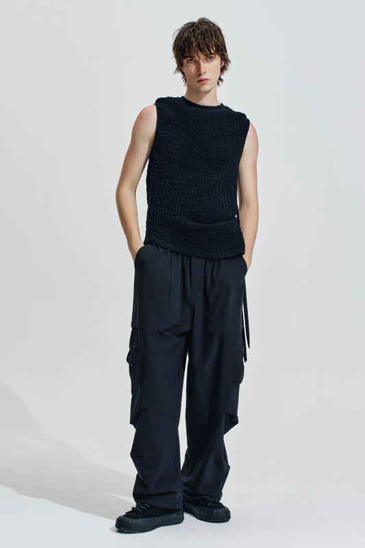 Smocking Woven Sleeveless Top