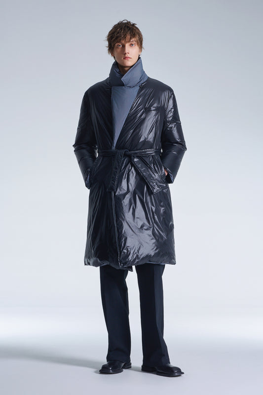 Reversible Down Coat With Belt