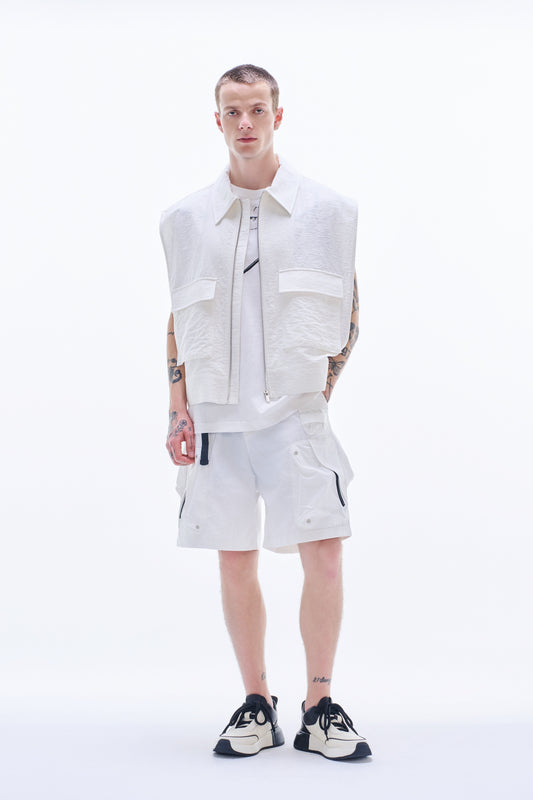 Viscose Linen Zipper Waistcoat