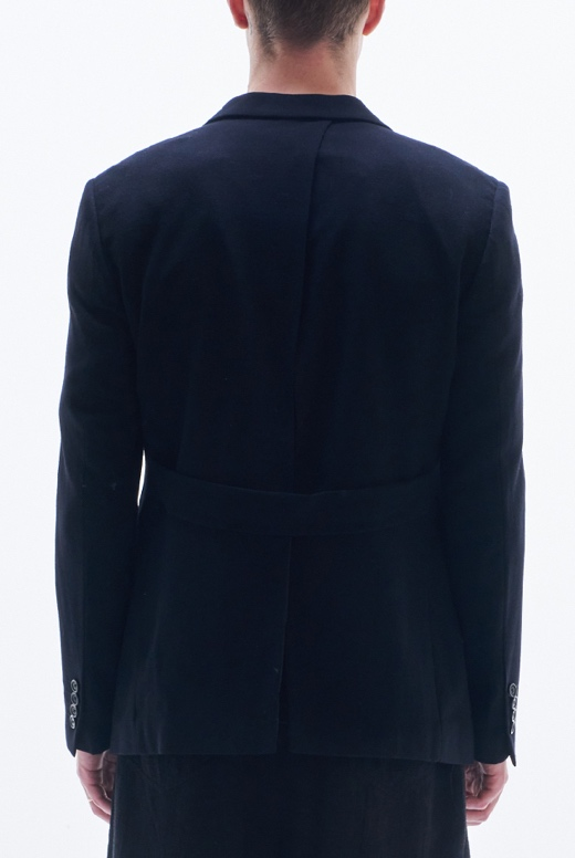 Wool Blazer With Black Slit