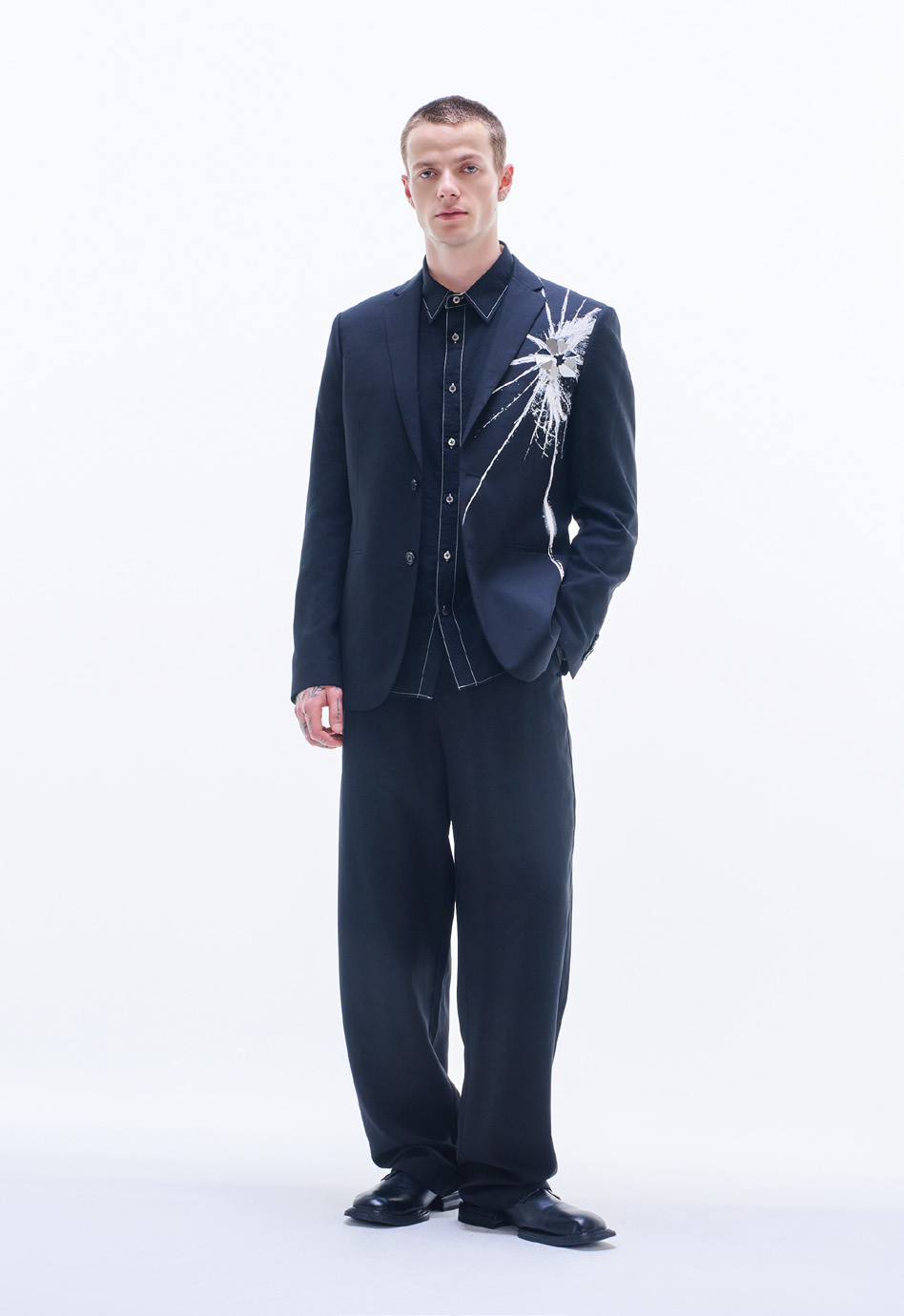 Blazer With Broken Glass Print & Mirror
