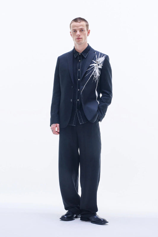 Blazer With Broken Glass Print & Mirror