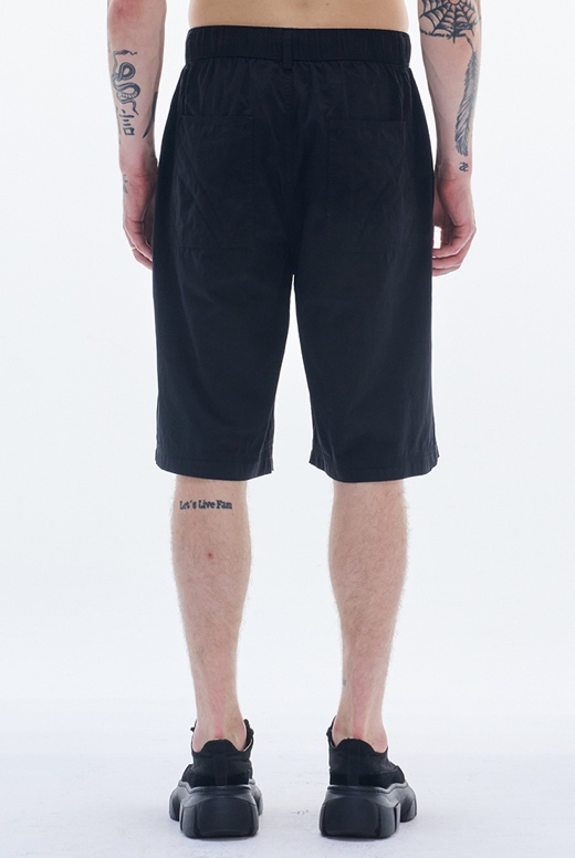 Pleated Bermuda Poly Cotton Shorts