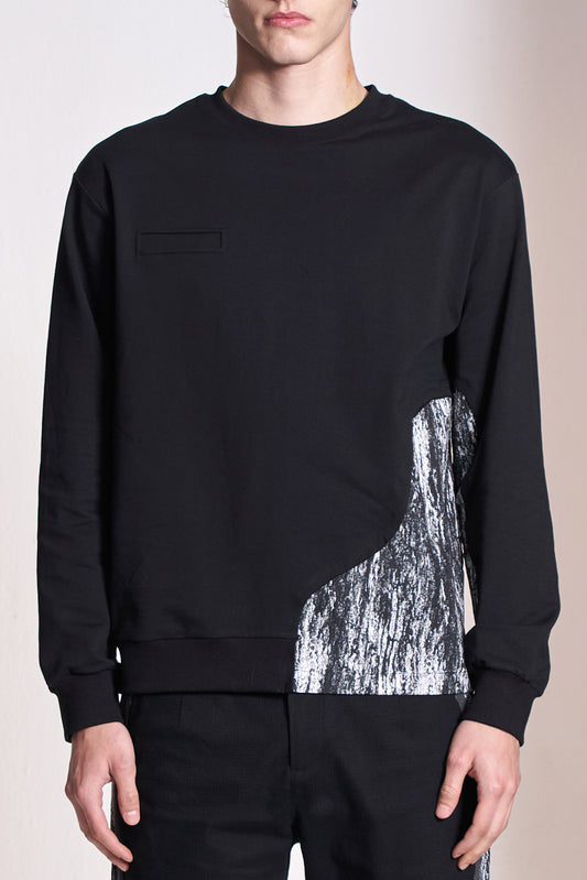 Texture Fabric Contrast Sweatshirt