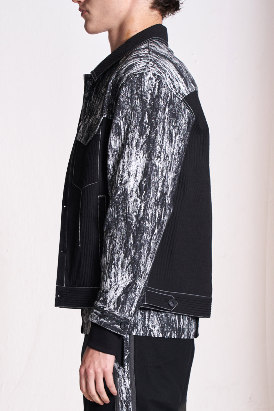 Texture Fabric Contrast Jacket