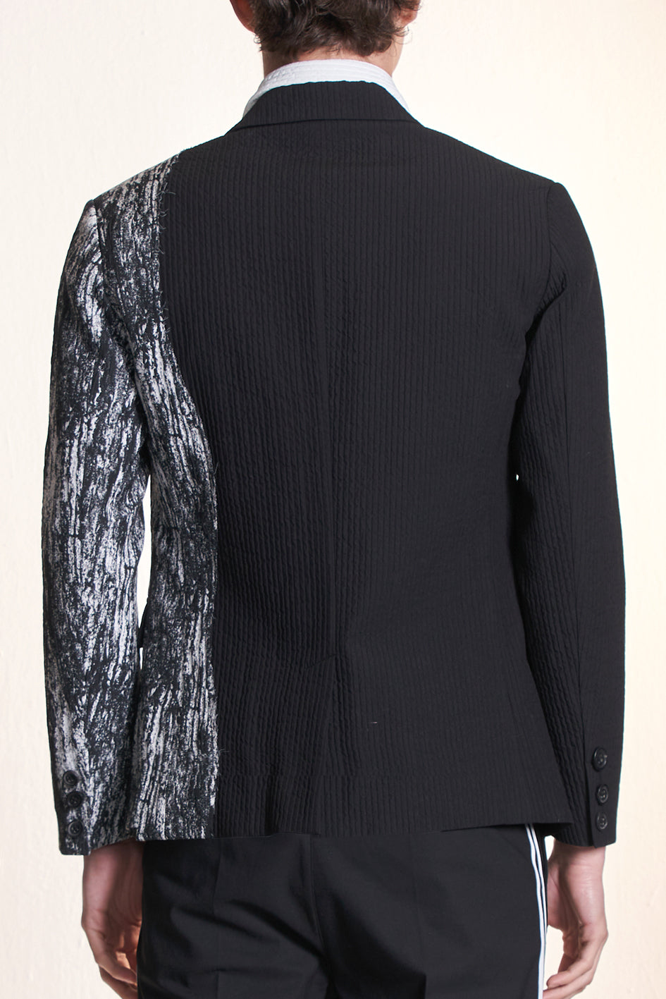 Texture Fabric Contrast Blazer