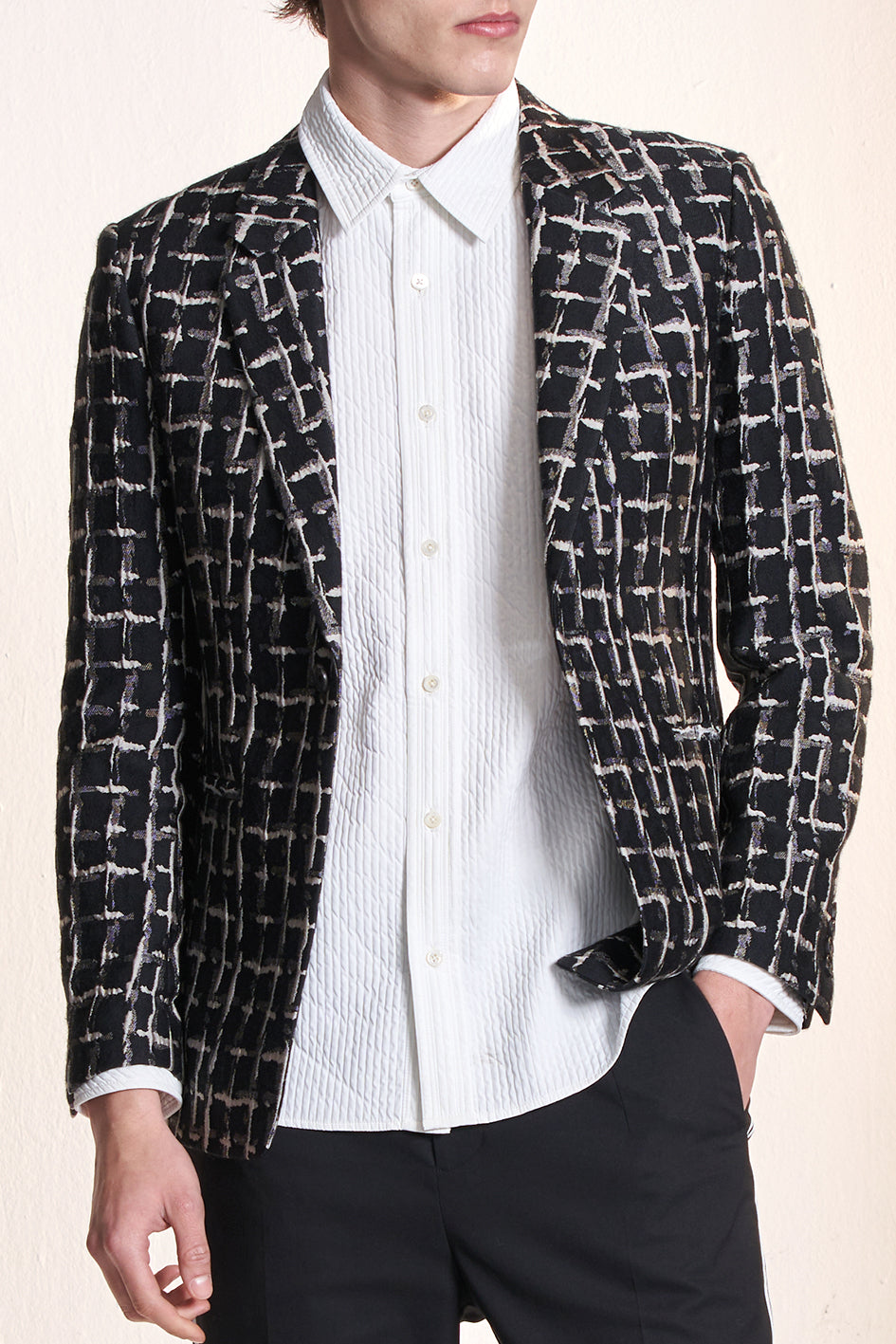 Checked Jacquard Blazer