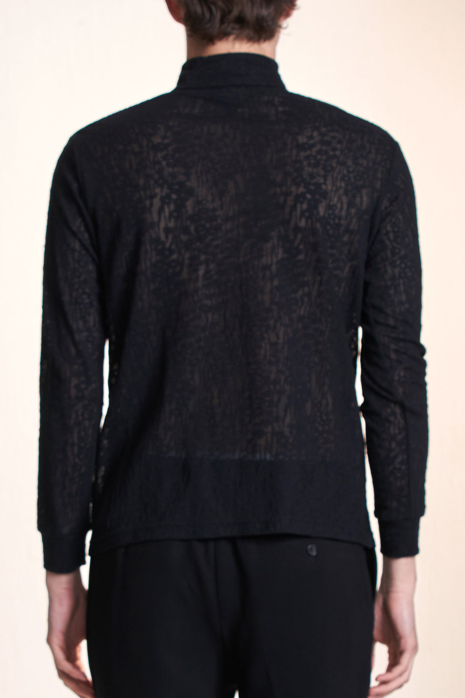 Jersey Burnout Turtleneck Top
