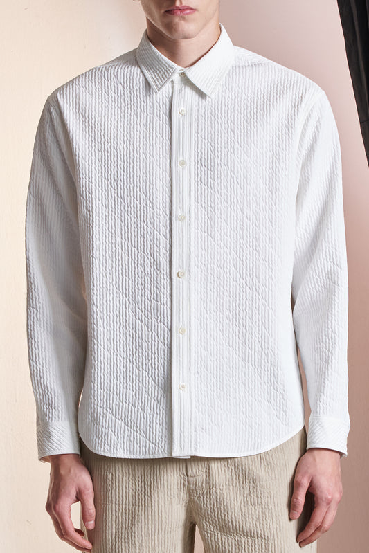 ストライプ柄ベーシックシャツ