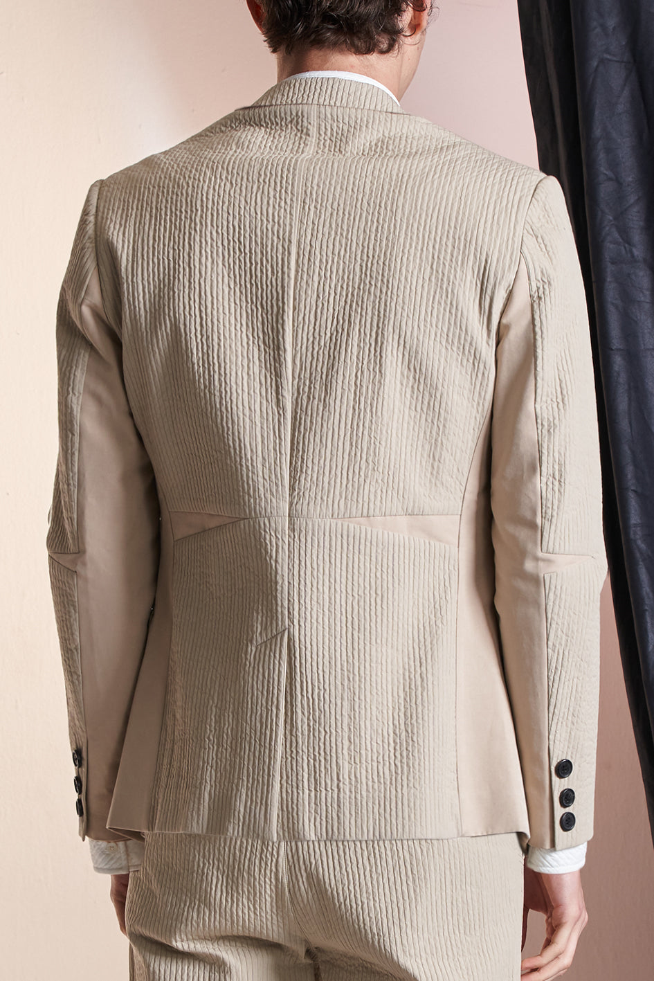 Sharp Cut Striped Textured Blazer