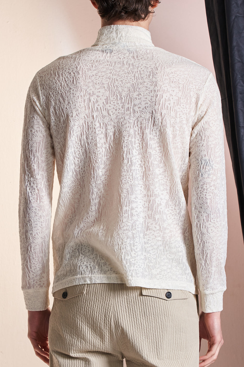 Jersey Burnout Turtleneck Top
