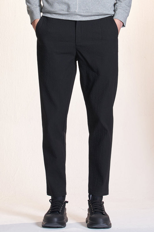 ストライプテクスチャーレギュラーフィットパンツ