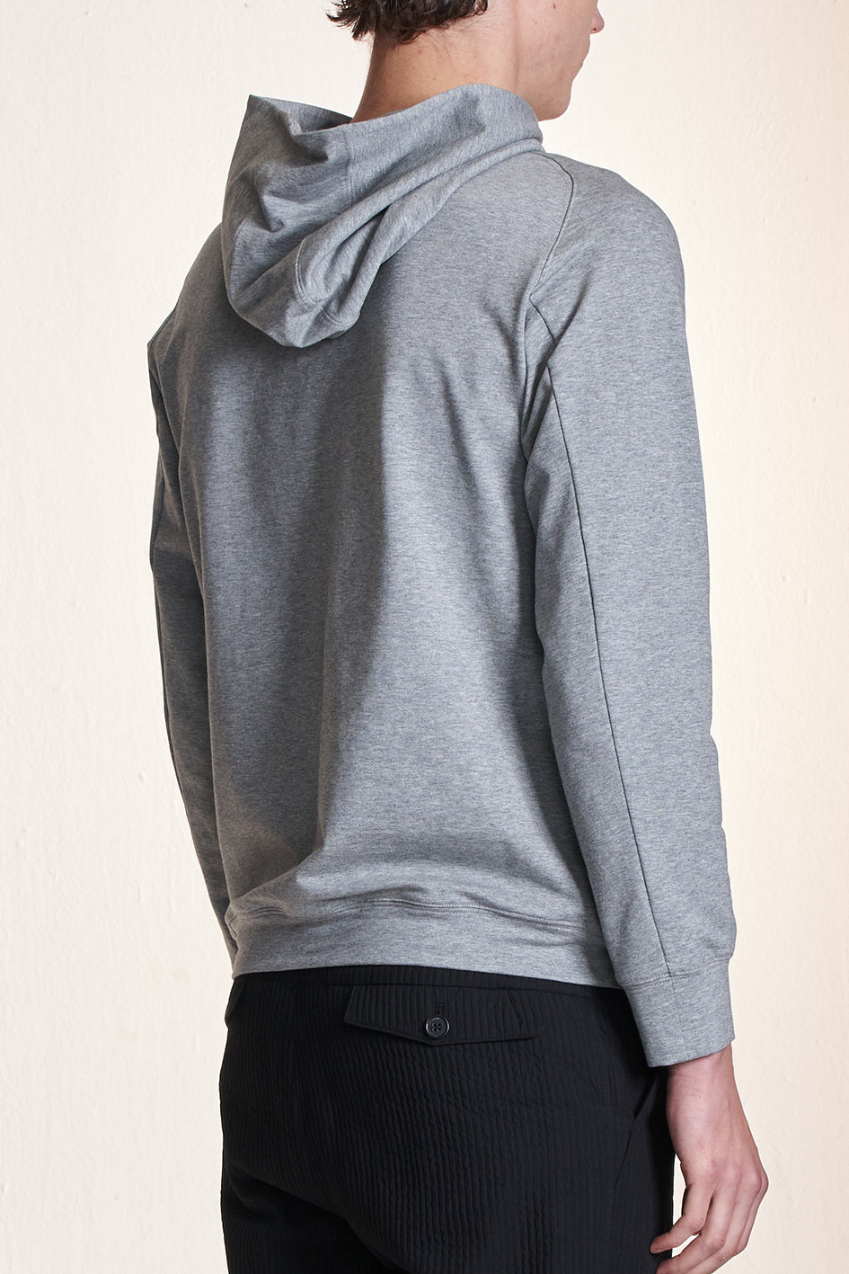 Hoodie With String Flower Embroidery