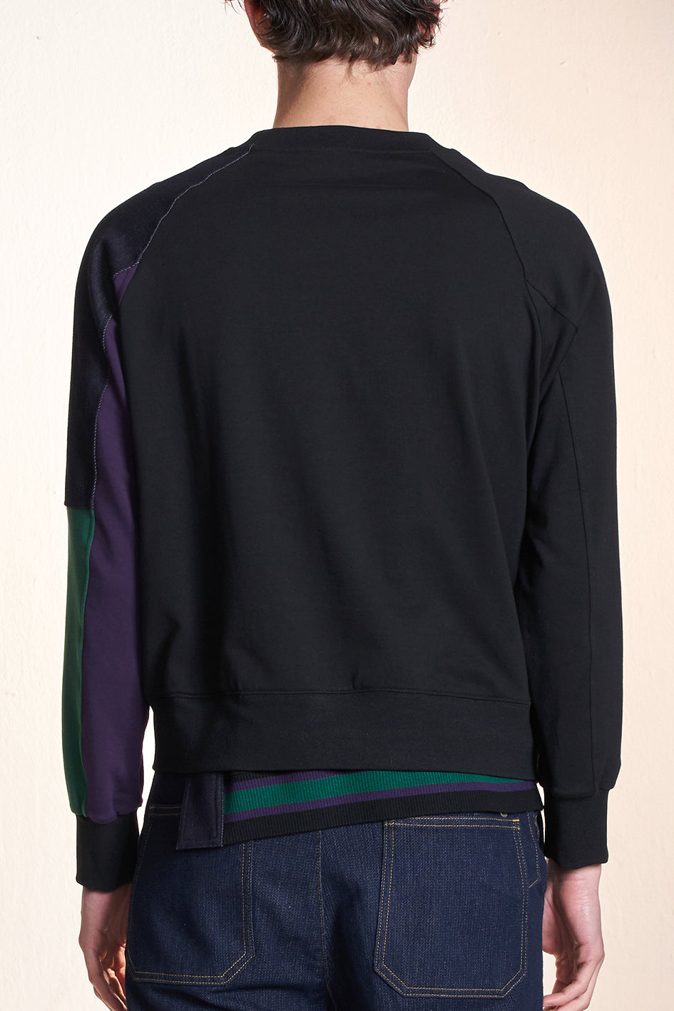 Sweatshirt With Color Contrast Sleeve