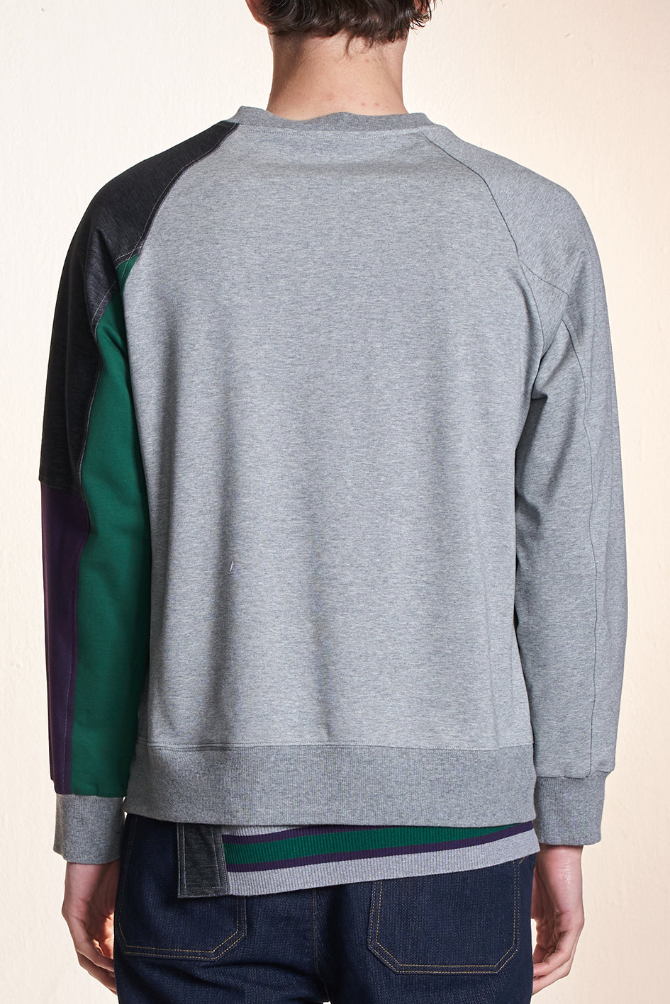 Sweatshirt With Color Contrast Sleeve