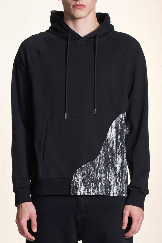 Texture Fabric Contrast Hoodie