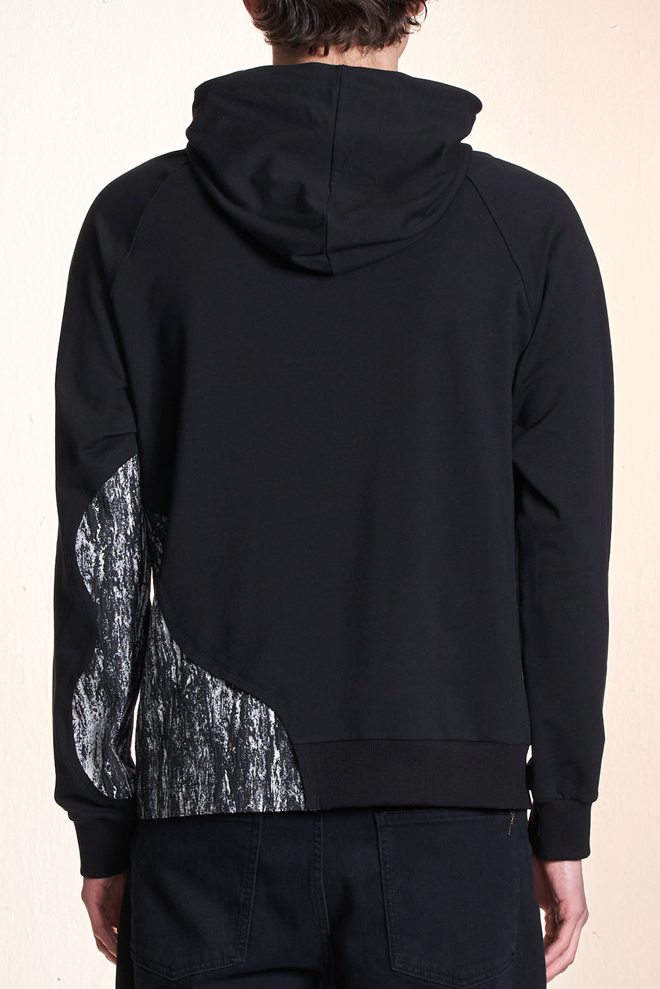 Texture Fabric Contrast Hoodie