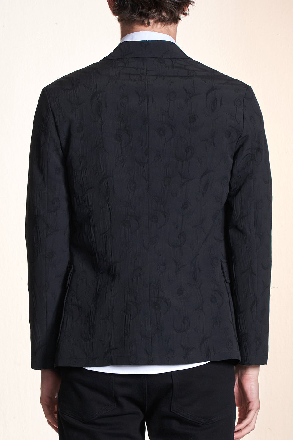 Floral Pattern Embroidery Slim Fit Blazer