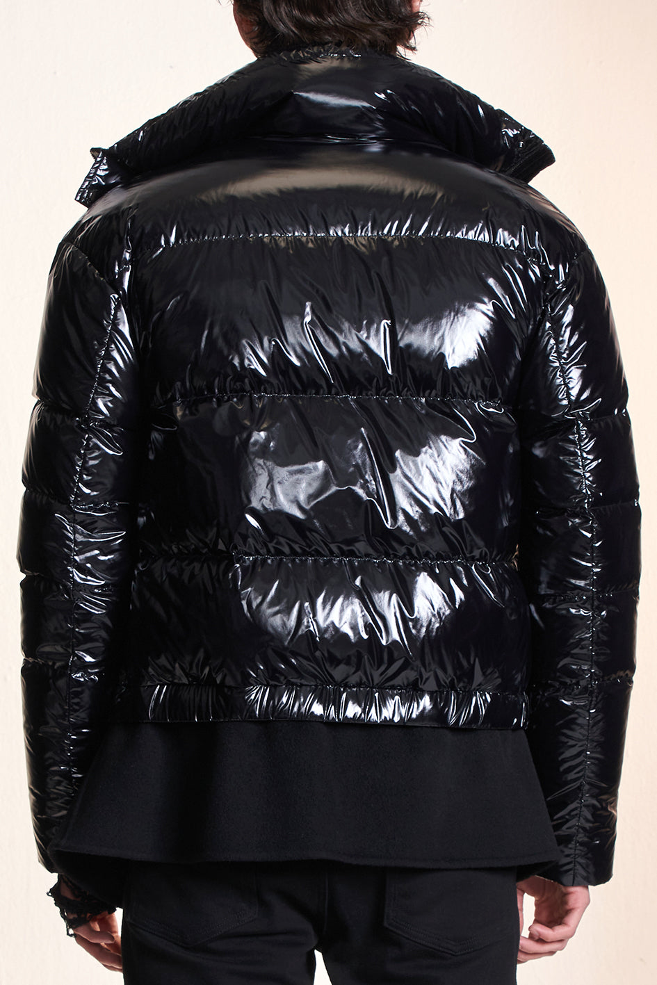 2in1 Double Face Wool Coat With Down Jacket