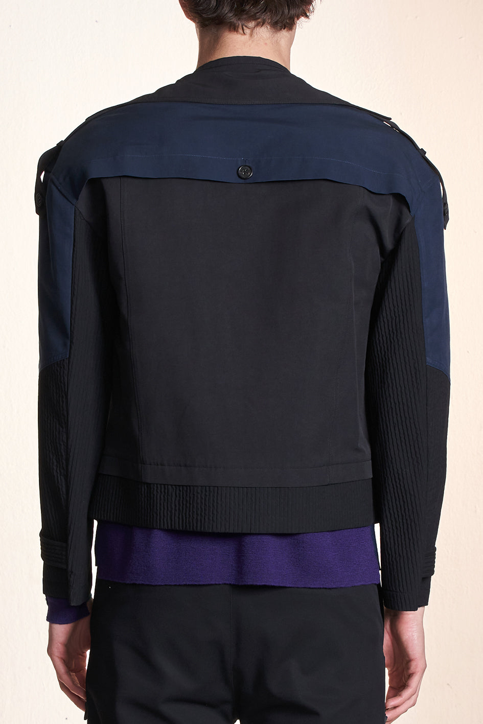 Cropped Trench Coat With Color Contrast