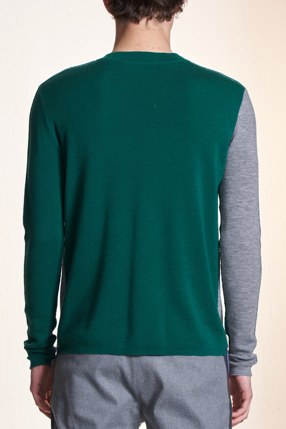 Round Neck Sweater With Color Contrast