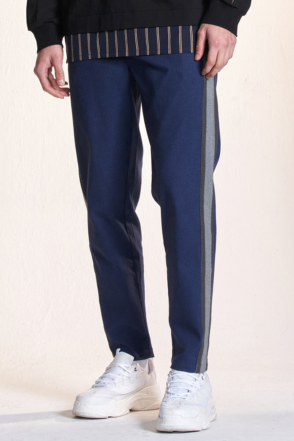 Slim Fit Pants With Color Trim