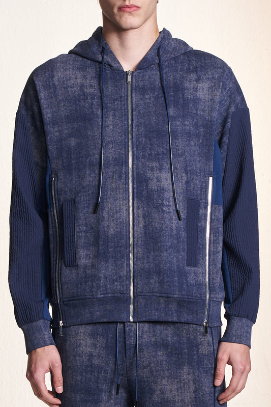 バティック フード付きスウェットシャツ ジッパージャケット