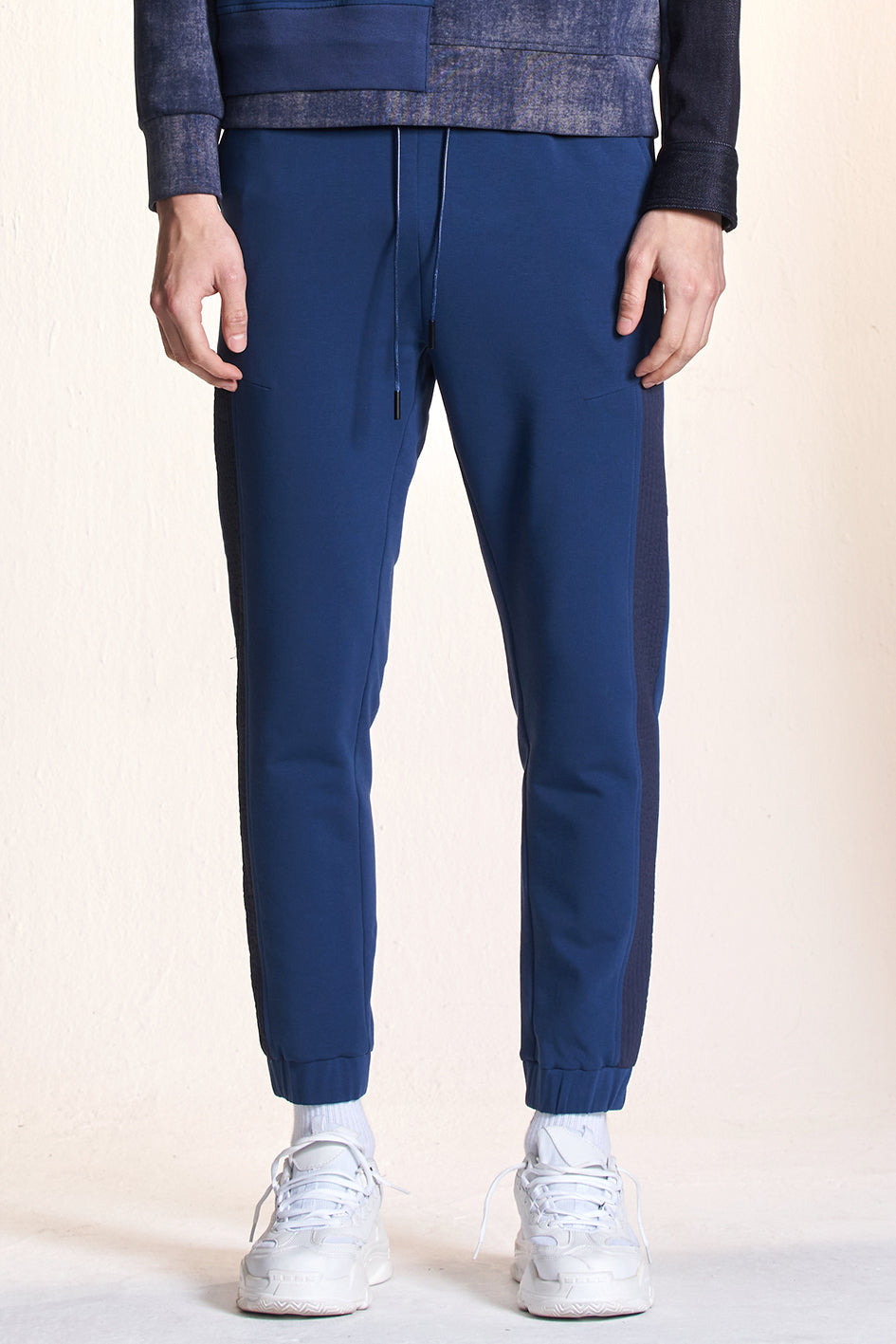 Jogging Pants With Fabric Contrast