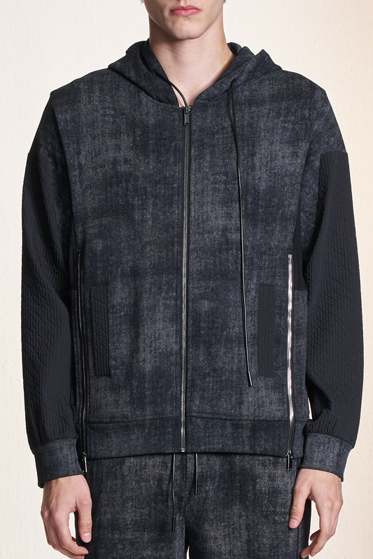 バティック フード付きスウェットシャツ ジッパージャケット