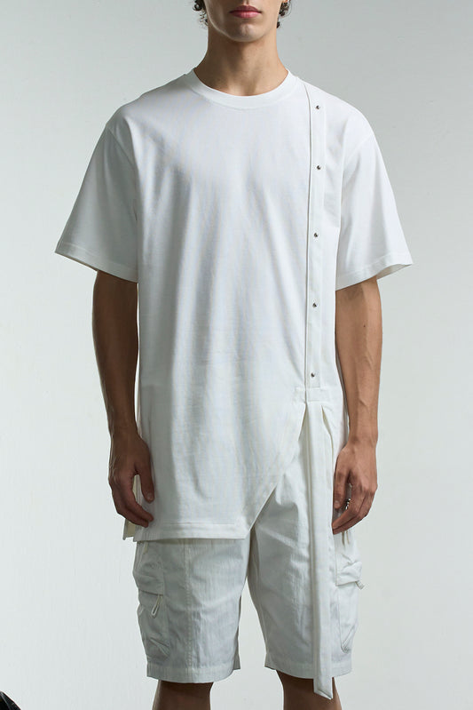 Tee With Asymmetric Hem & Strap