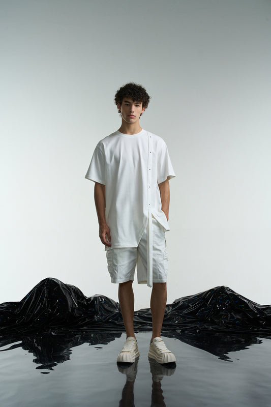 Tee With Asymmetric Hem & Strap