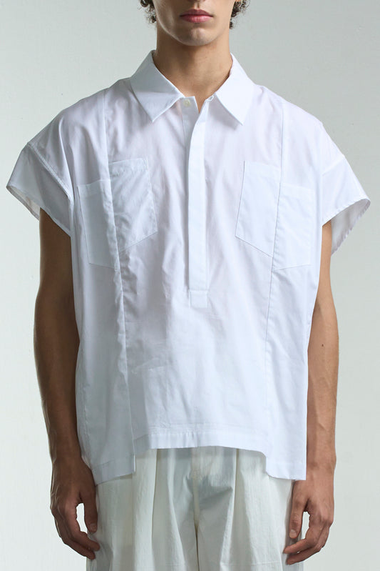 Wide Shoulder Sleeveless Pullover Shirt