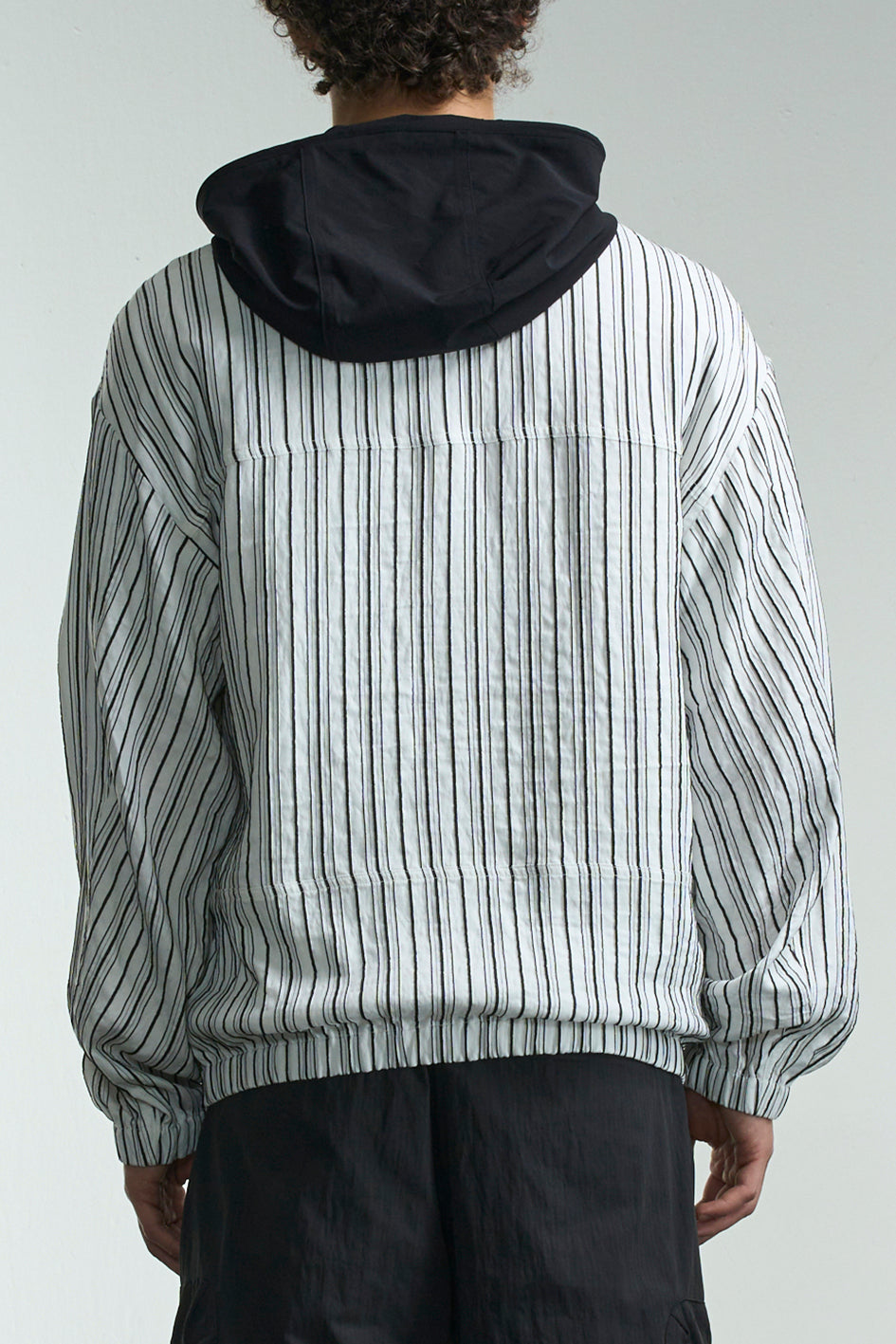 Striped Jacket With Black Hood