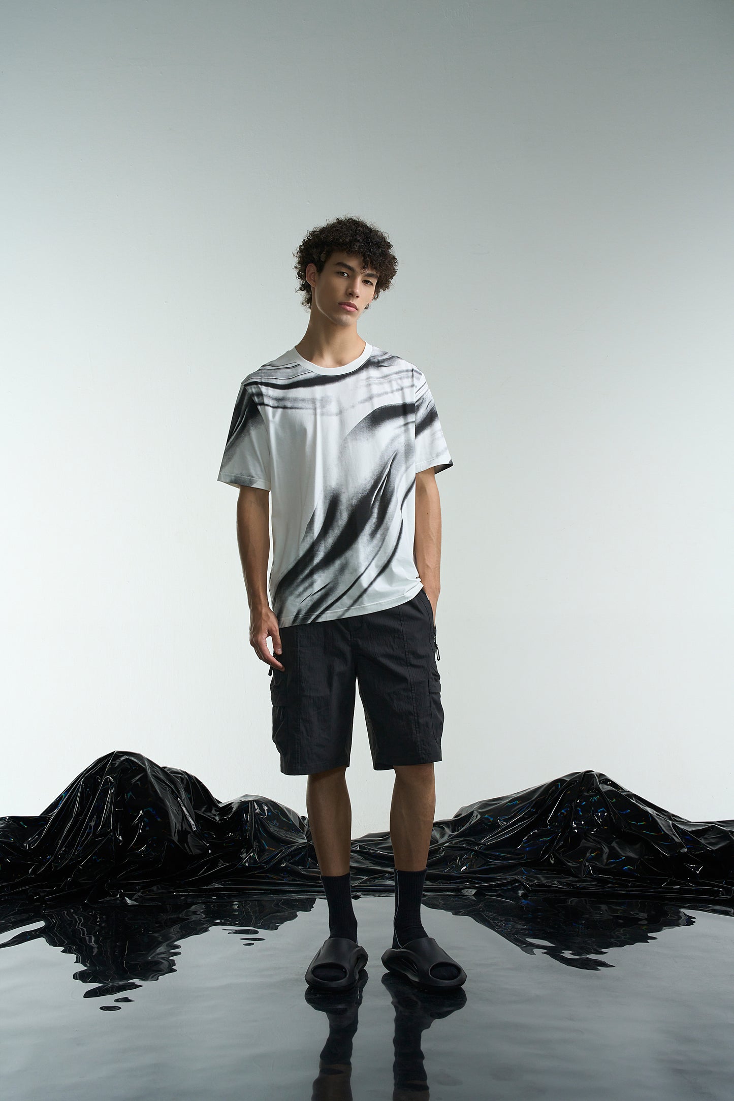 Flowing Metal Liquid Print Tee