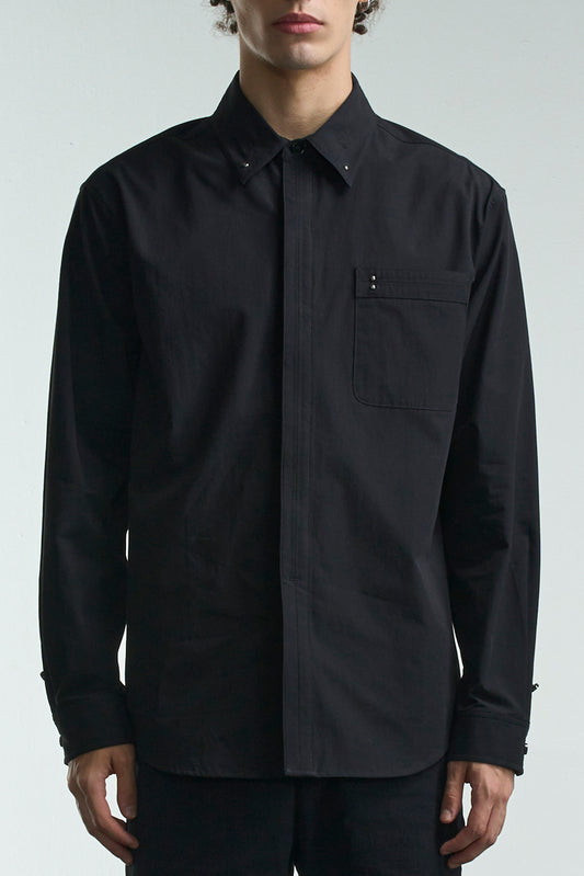 Basic Shirt With Studs On Collar