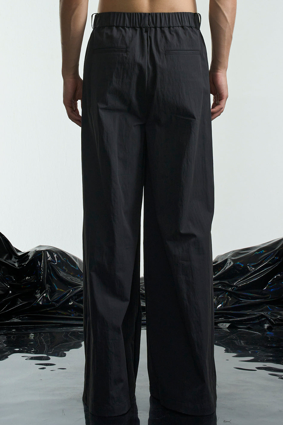 Wide Fit Pleated Cotton Pants