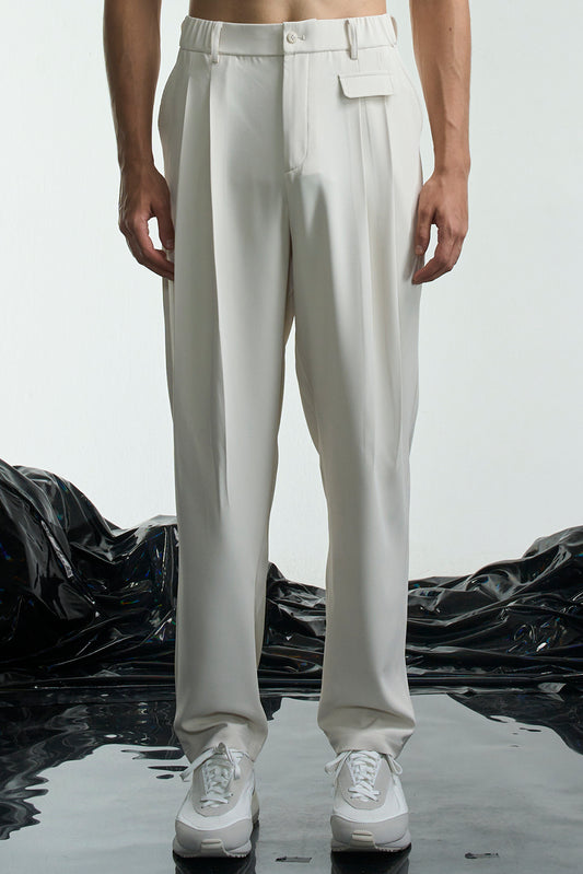 Tapered Pants With Pleats