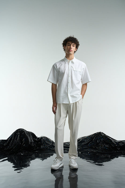 Seersucker Cotton Short Sleeveless Shirt