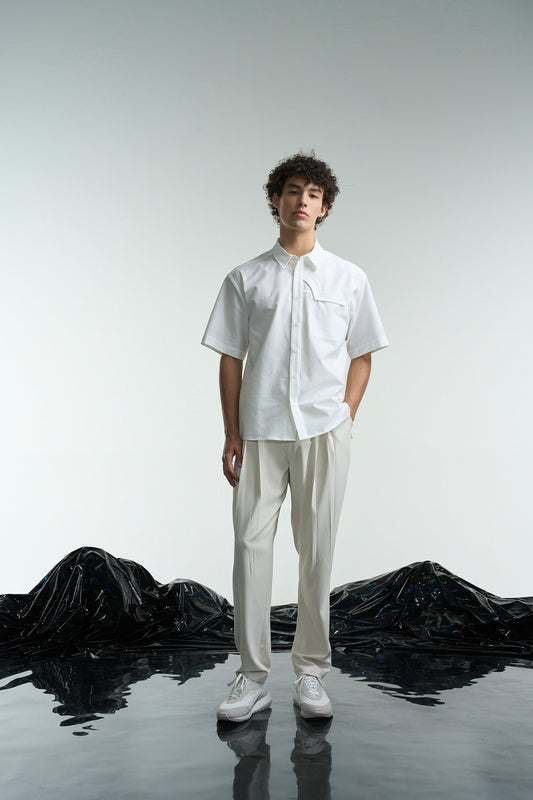 Seersucker Cotton Short Sleeveless Shirt