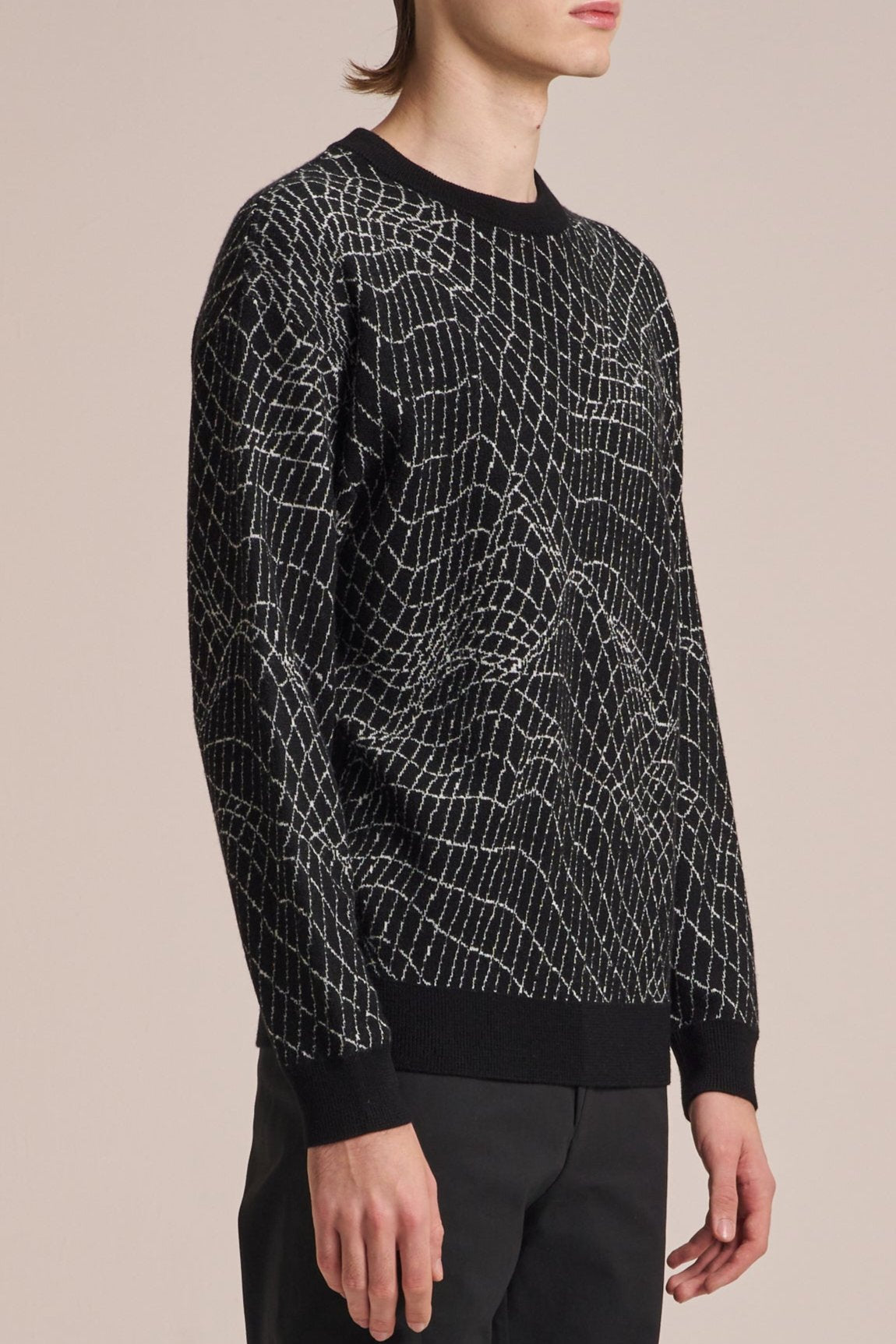 Wire Pattern Wool Sweater