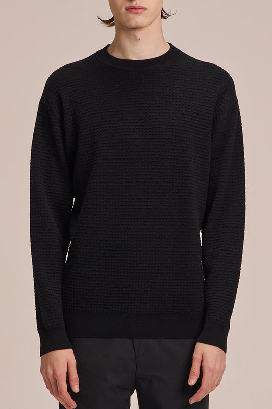 Stitch Round Neck Wool Sweater