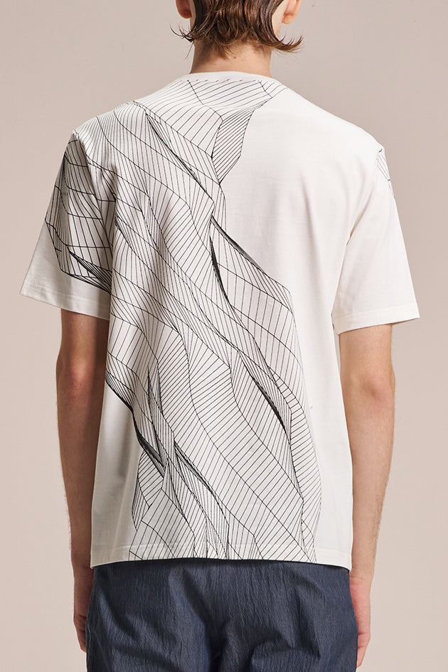 T-shirt With Wire Pattern Print