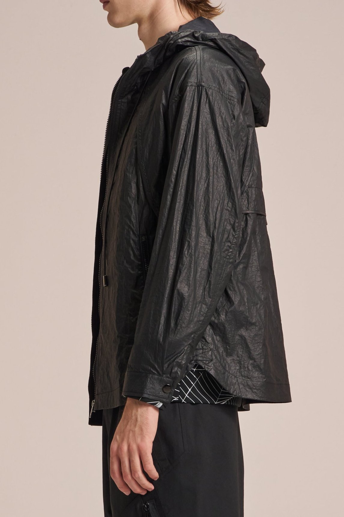 Crepe Nylon Jacket With Hood