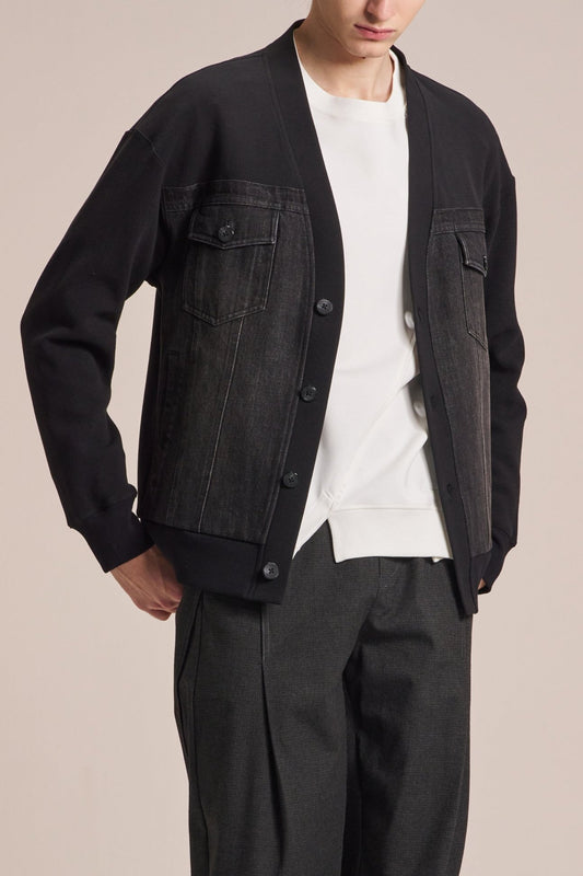 Denim & Knit Cardigan