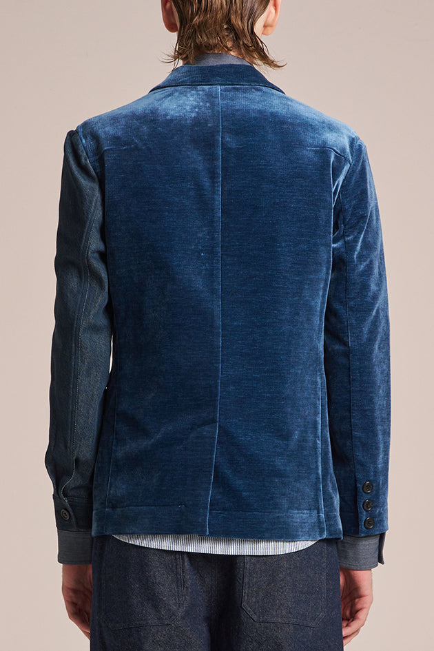 Blazer With Velvet Contrast Denim